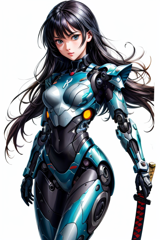 Lexica - A female anime kawai robot like Ariana Grande full body realistic  scifi cyberpunk power armor robot, detailed, centered, digital painting,  a...