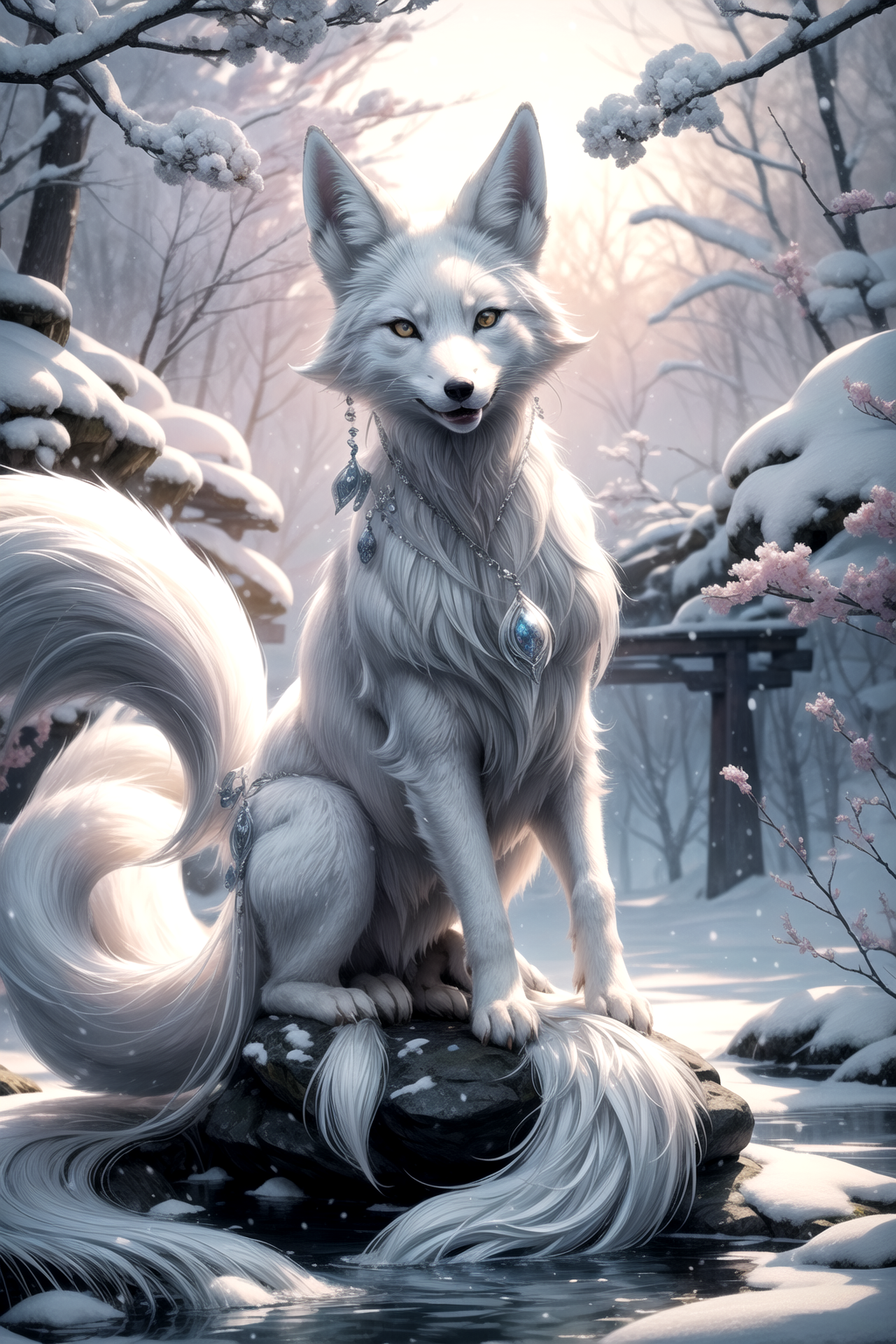 anime white fox demon
