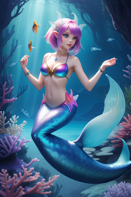 Mermaid Lucia Nanami Chibi Anime Legendary creature, asian girl, purple, cg  Artwork, violet png | Klipartz