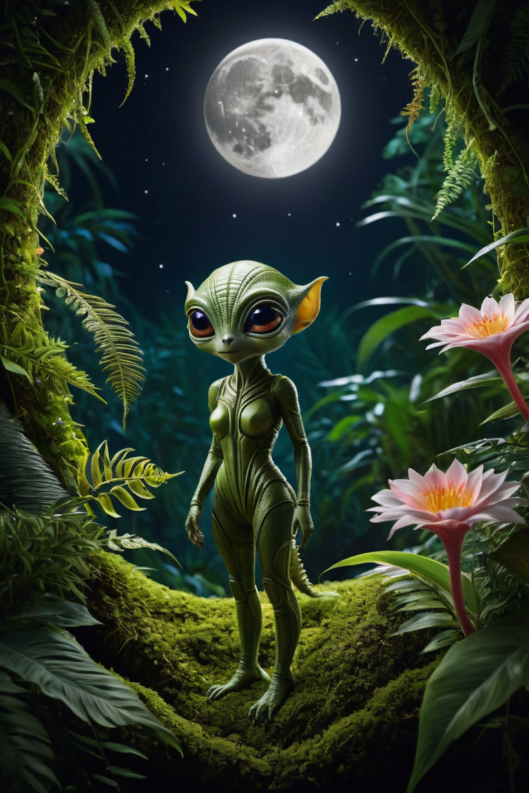 green alien moon wallpaper