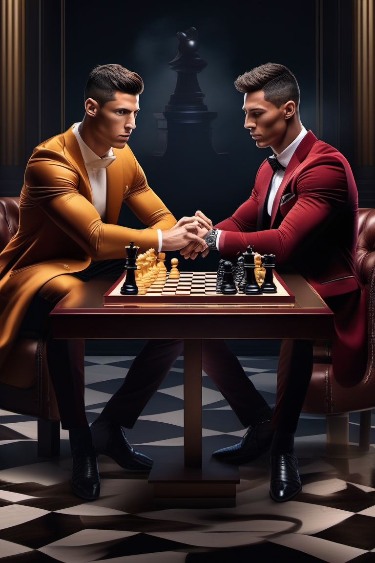 Cristiano Ronaldo and Lionel Messi Play Chess 