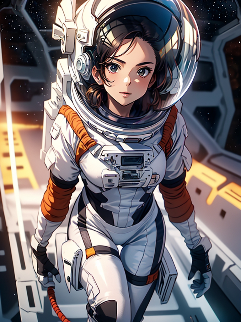 Anime Style Girl Astronaut Spacesuit Orange Stock Vector (Royalty Free)  2307807595 | Shutterstock
