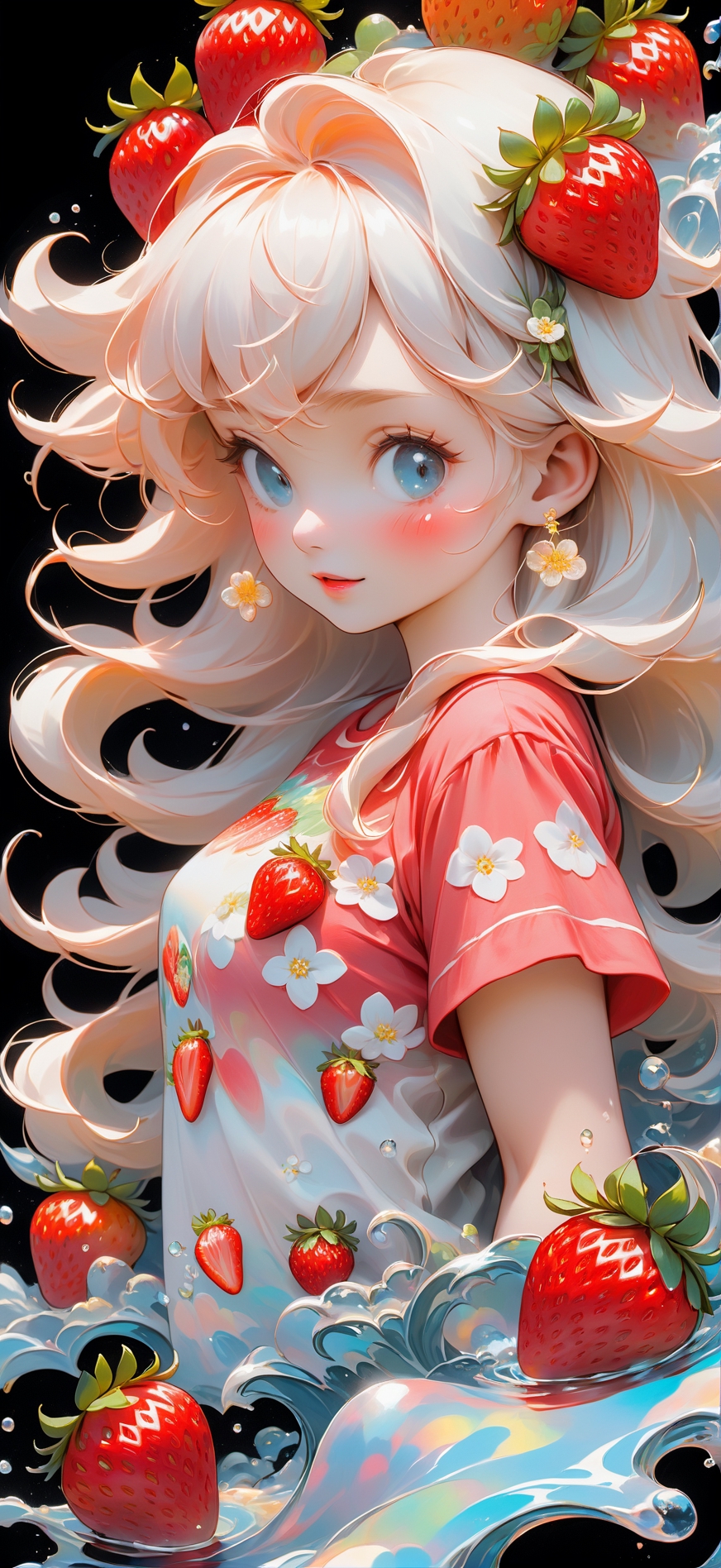 STRAWBERRY MILK KAWAII FACE ANIME KAOMOJI EMOTICON CARTOON - Strawberry  Milk Kawaii Face Anime Kaomo - Posters and Art Prints | TeePublic
