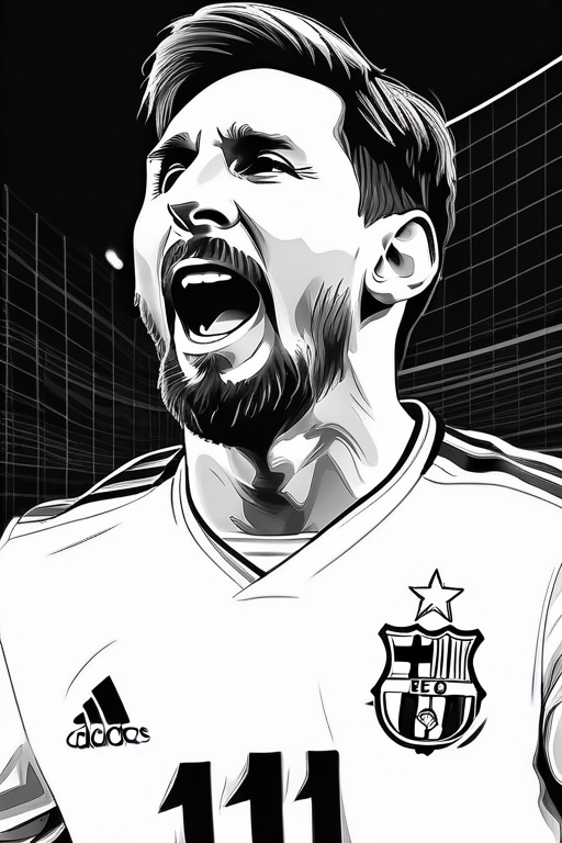 Messi black and white Mixed Media by My Inspiration - Pixels