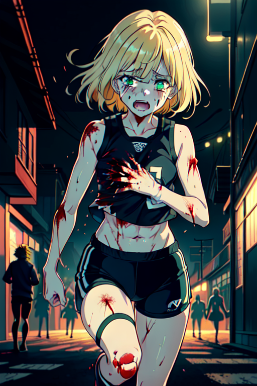 wounded anime girl