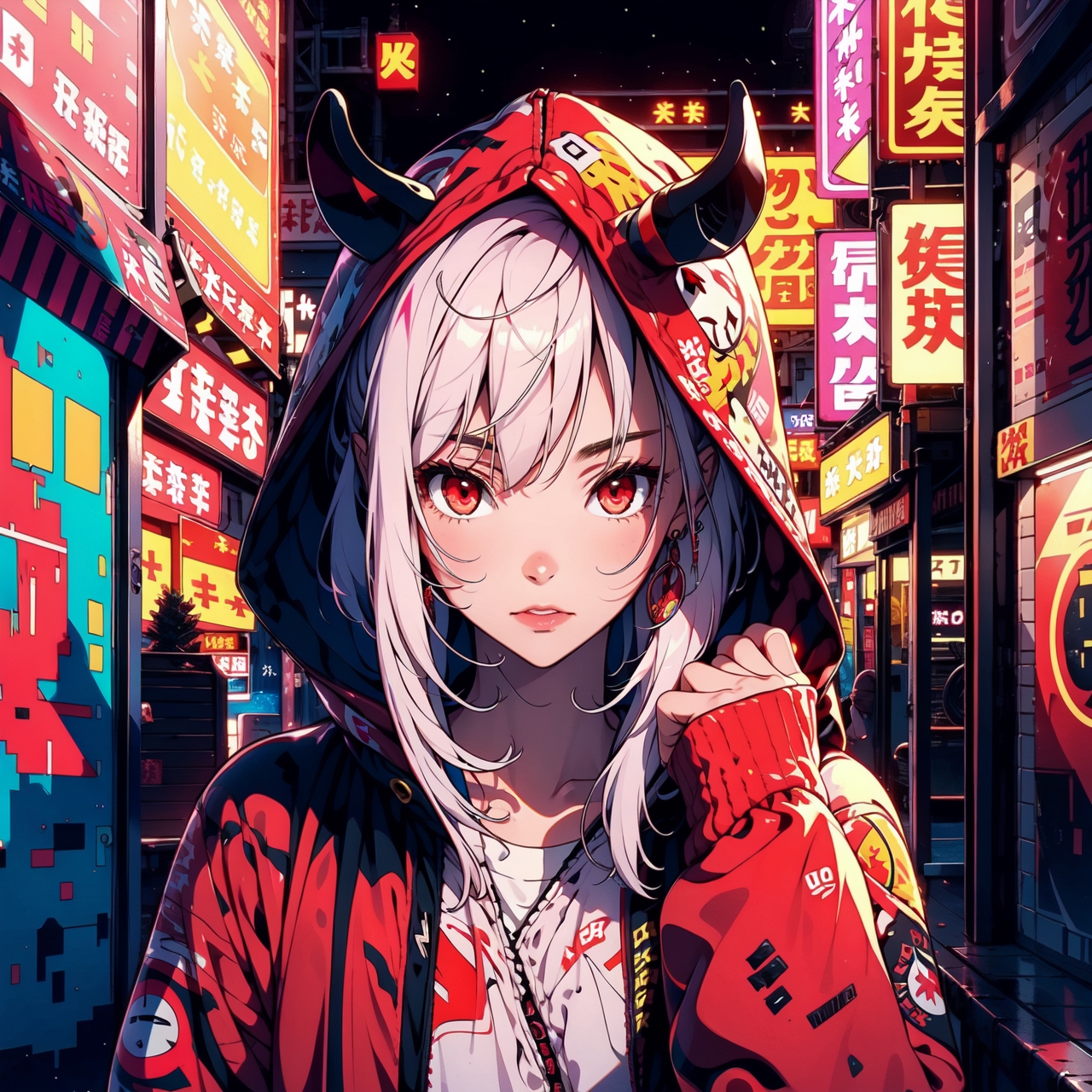 Wallpaper : anime girls, original characters, solo, artwork, digital art, fan  art, red eyes, white hair, long hair 2067x2924 - Lthero - 2158459 - HD  Wallpapers - WallHere