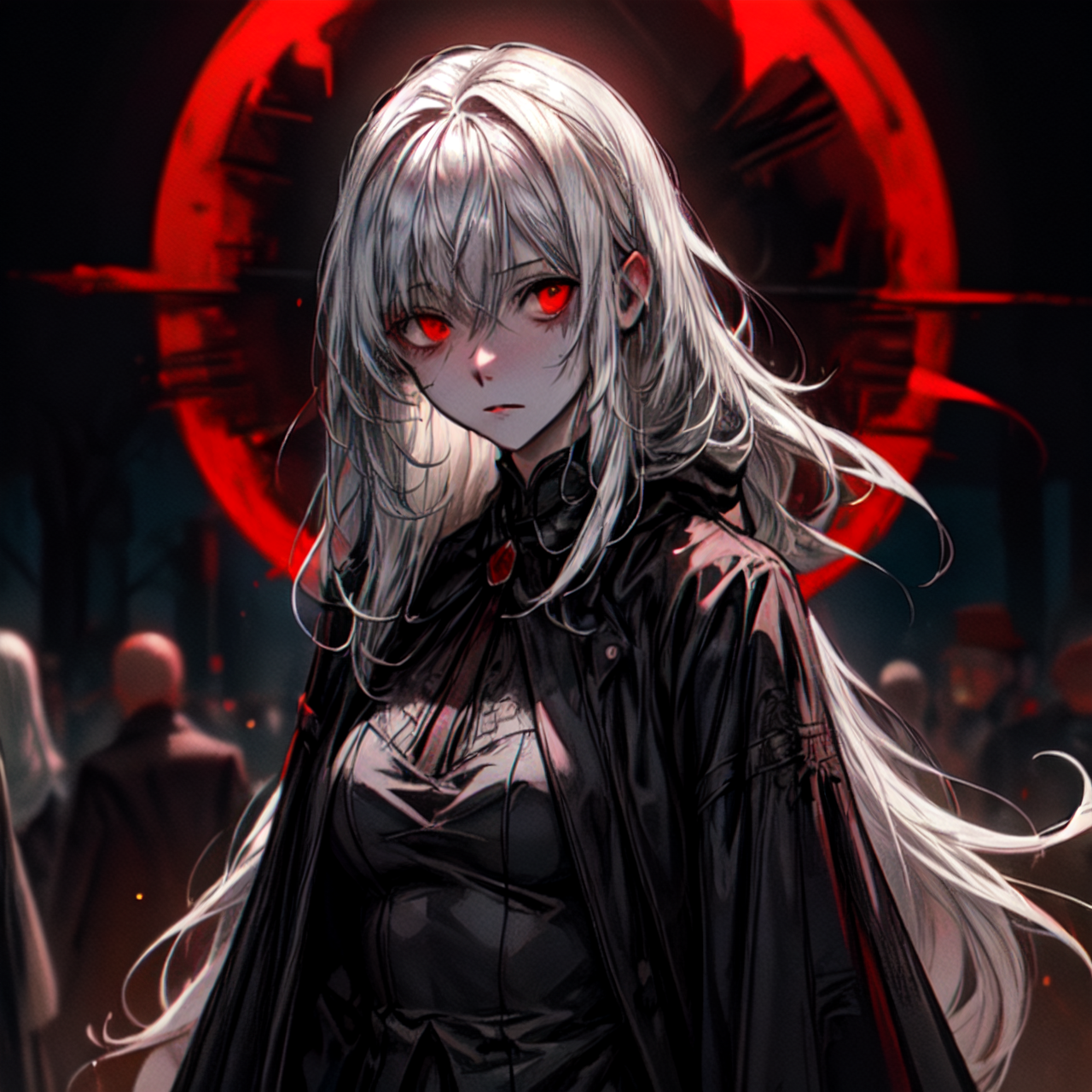 Download Anime Goth Girl With Red Eyes PFP Wallpaper, 55% OFF