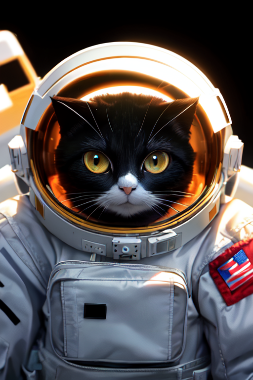 cat astronaut high