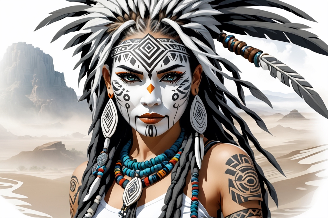 native american woman warrior art