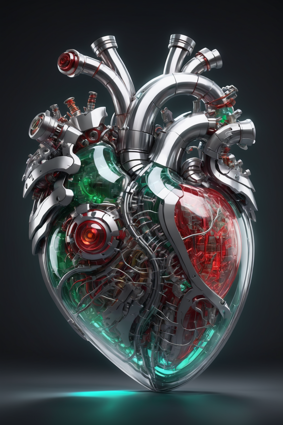 An Image Of A Metal Heart Full Of Spikes Background, 3d Art With