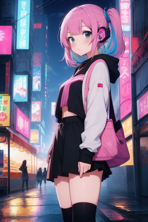 Cyberpunk Cute Anime Girl | Sticker