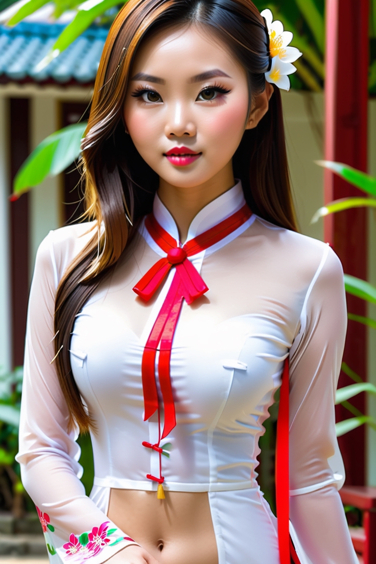 Vietnamese girls in ao dai , s | Tensor.Art