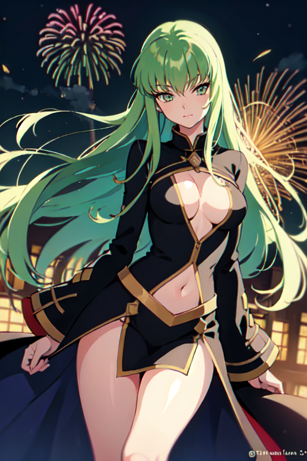 CC, pretty, green, girl, anime, HD wallpaper