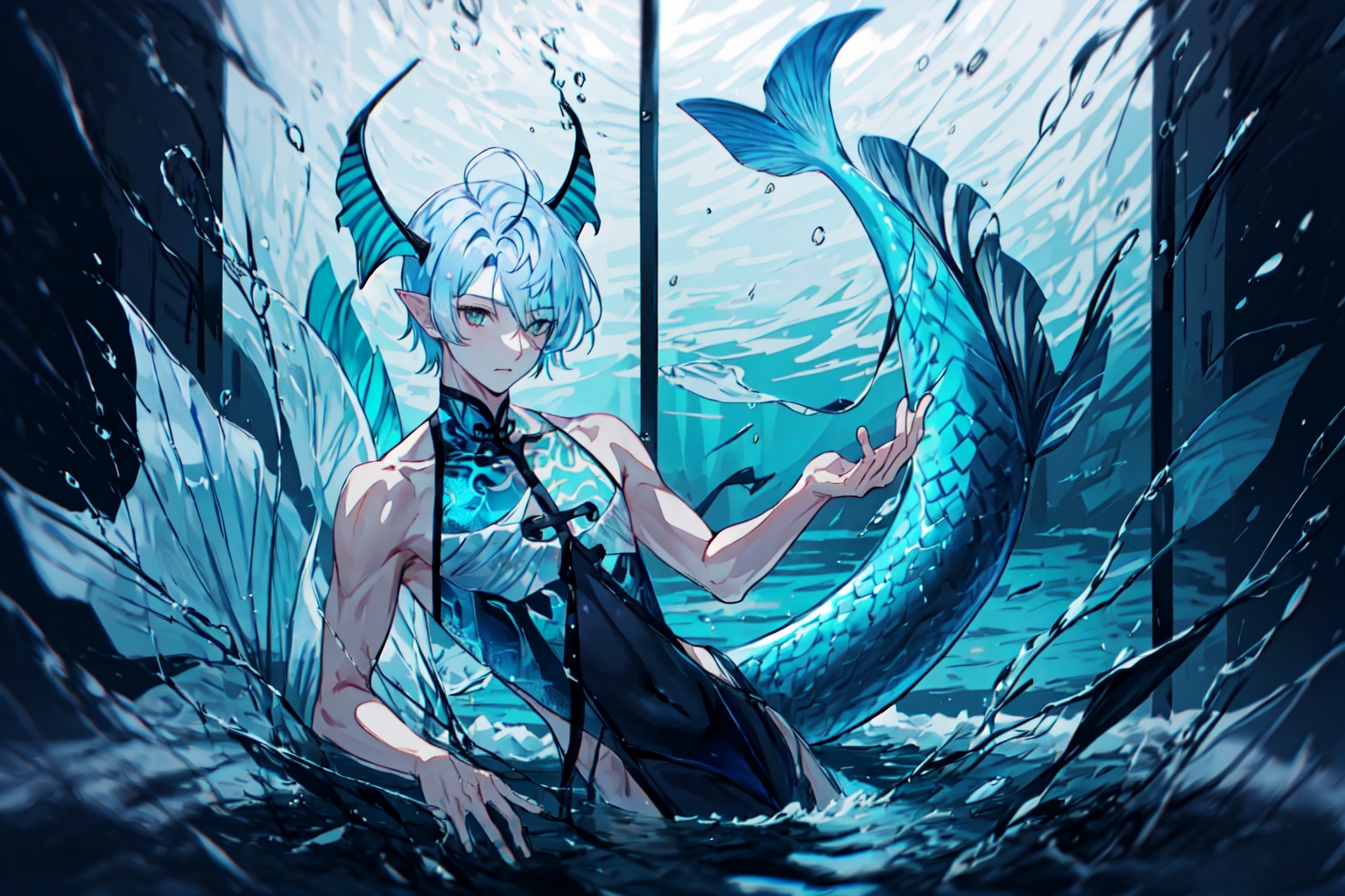 Merman Ashiya Douman, an art print by kumiho vixen - INPRNT