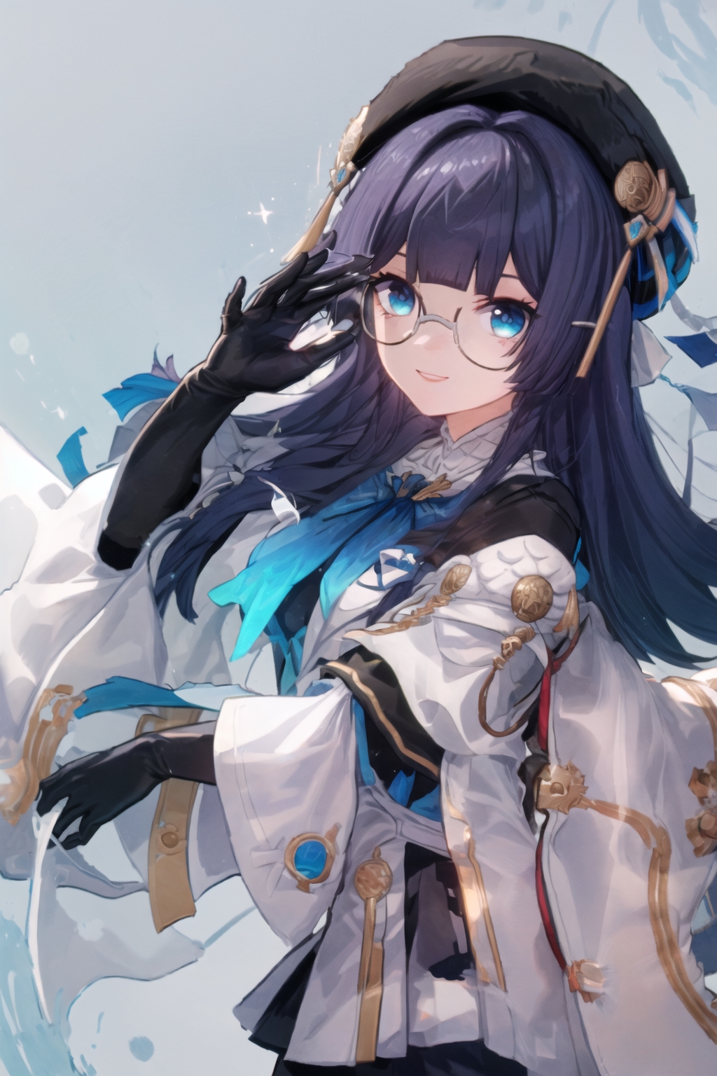 Astesia (Arknights), long hair, blue hair, solo, anime, anime