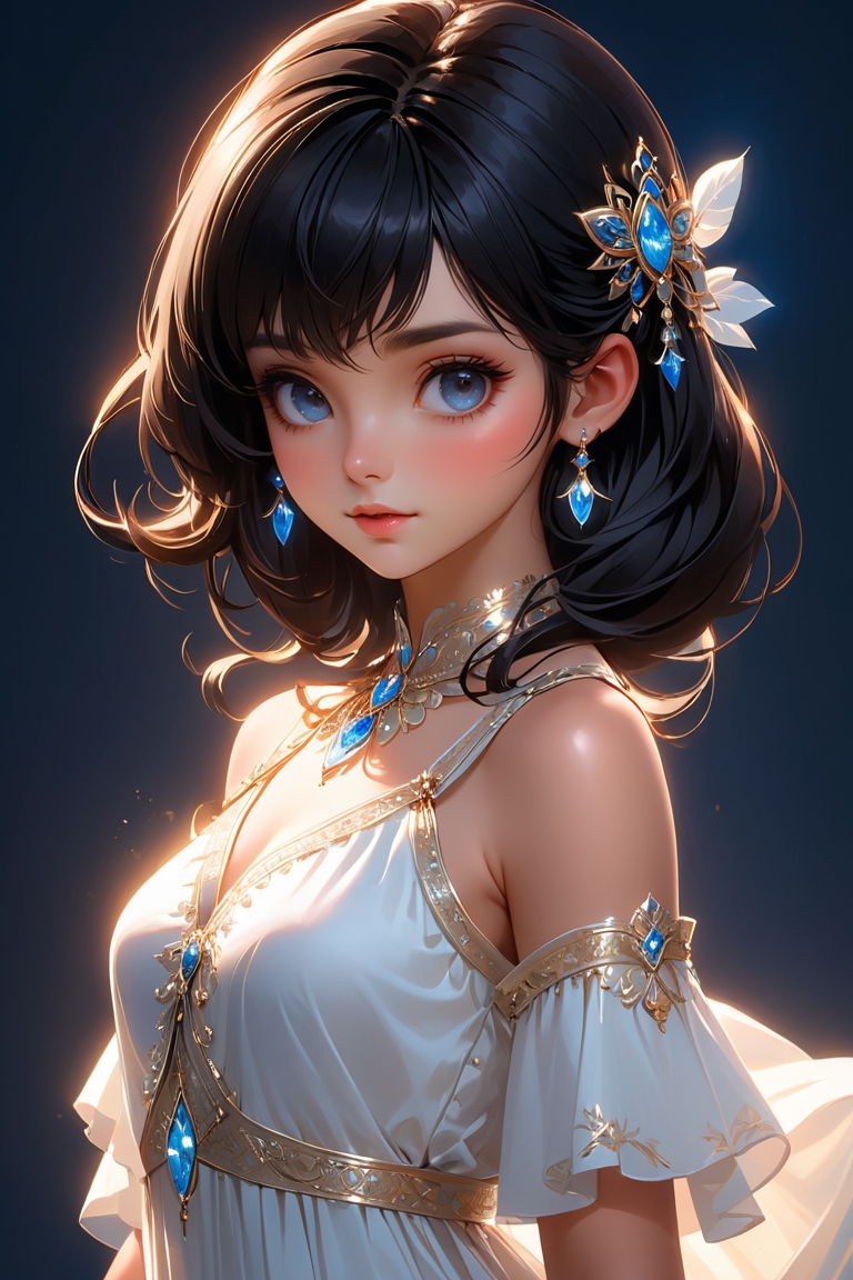 Elegant Hyperrealistic Drawing Style Tofuniisan Cute Anime Girls with  Beautiful Face and Dress · Creative Fabrica