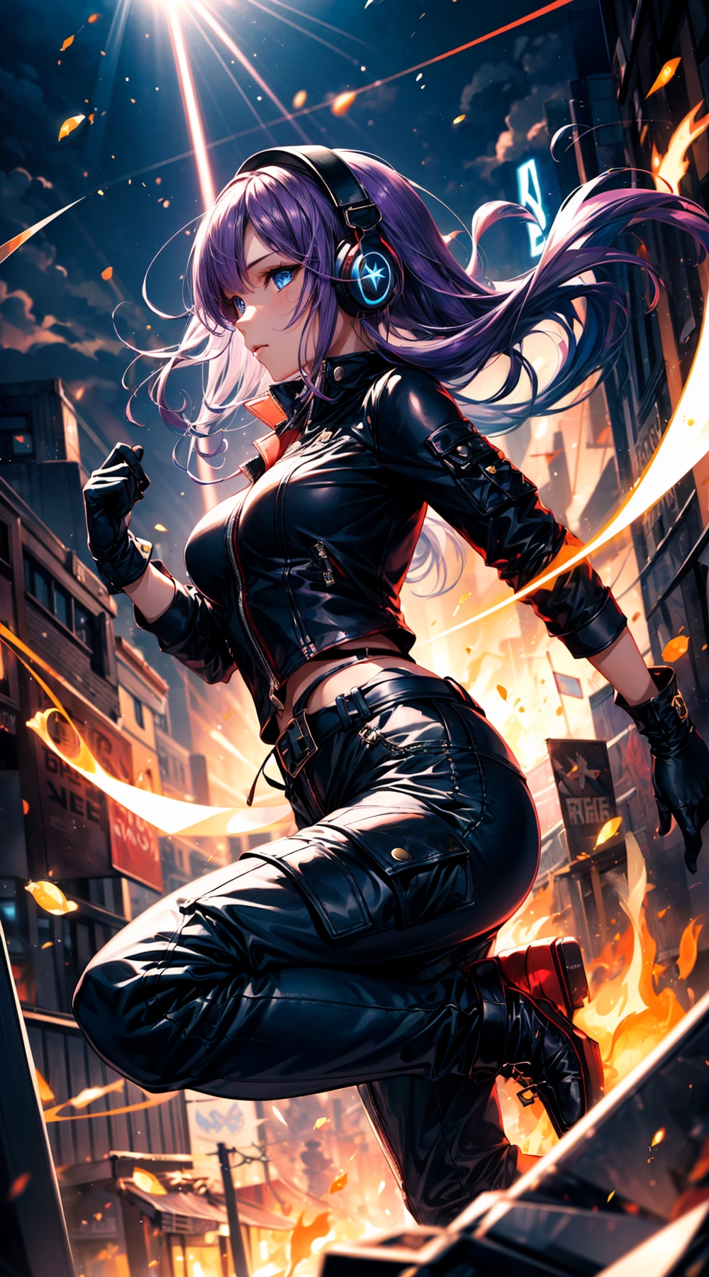 Anime Girl Purple Eyes Cyberpunk, anime-girl, anime, cyberpunk, artist,  artwork, HD wallpaper