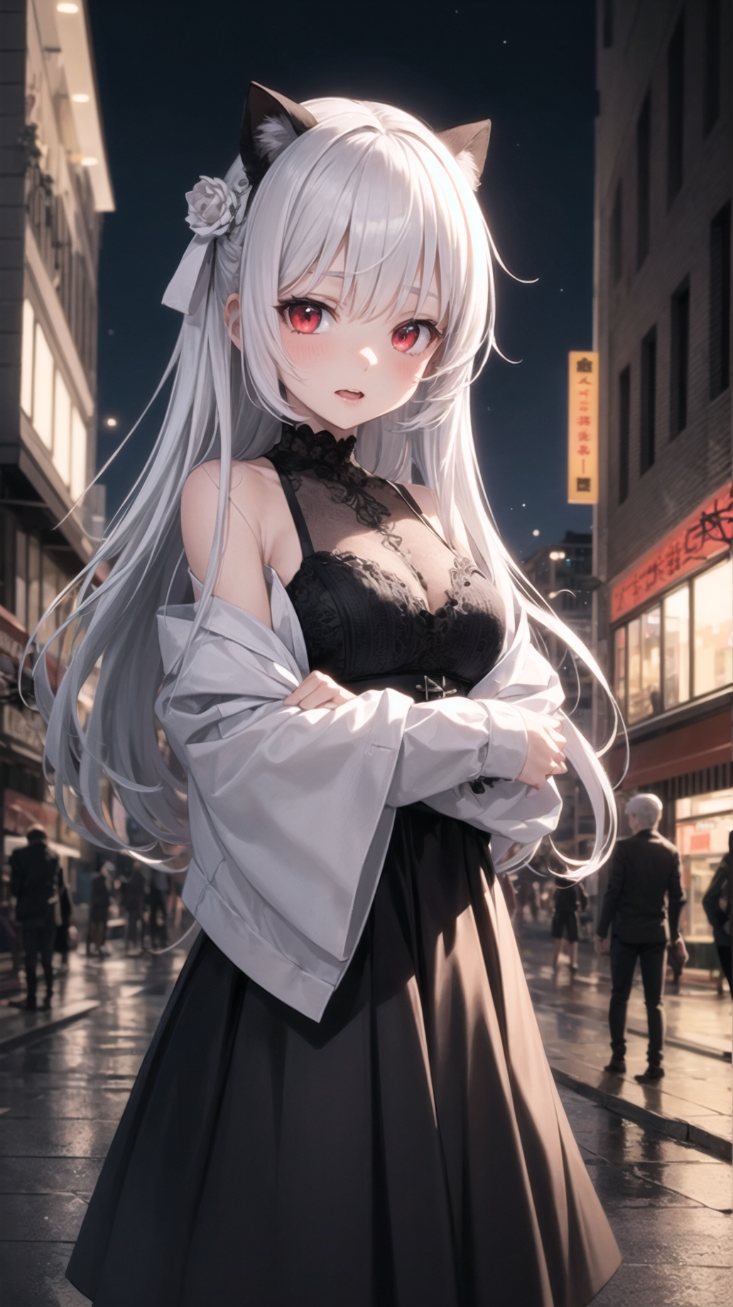 anime vampire girl with white hair
