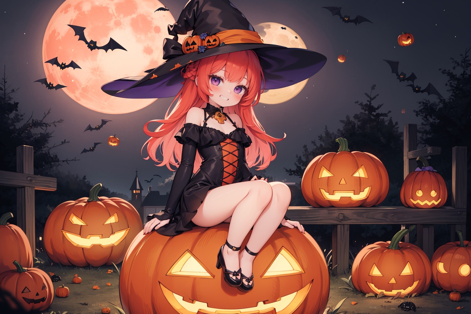 ArtStation - Halloween Pumpkin Bat Girl - Art #5