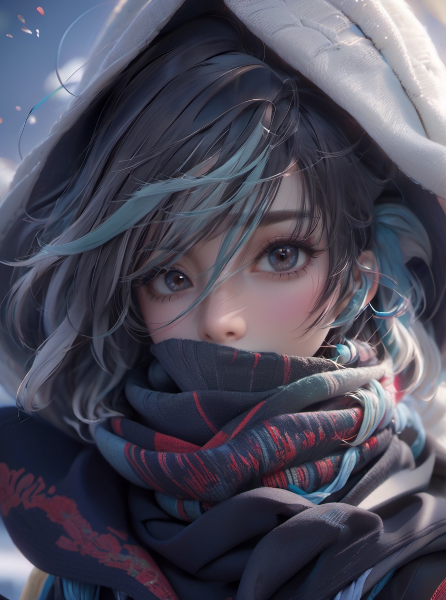painting anime realistic girl in full growth