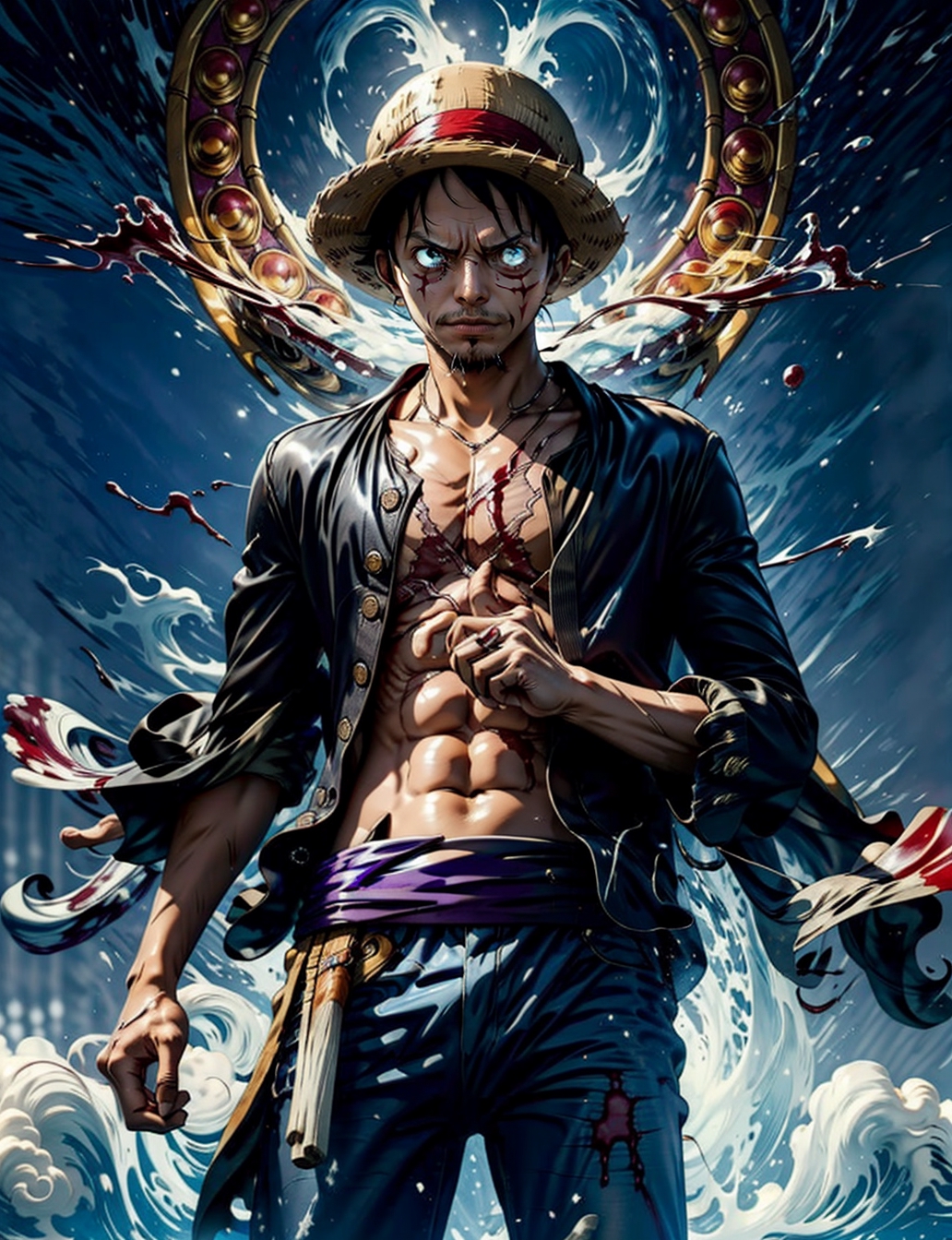 One Piece Monkey D. Luffy Chest Scar - One Piece Luffy - Tapestry