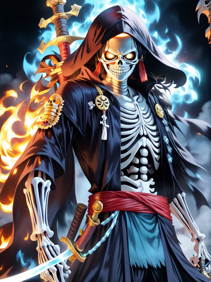 Costume design Mangaka Anime, skeleton gun, fictional Character, anime png  | PNGEgg