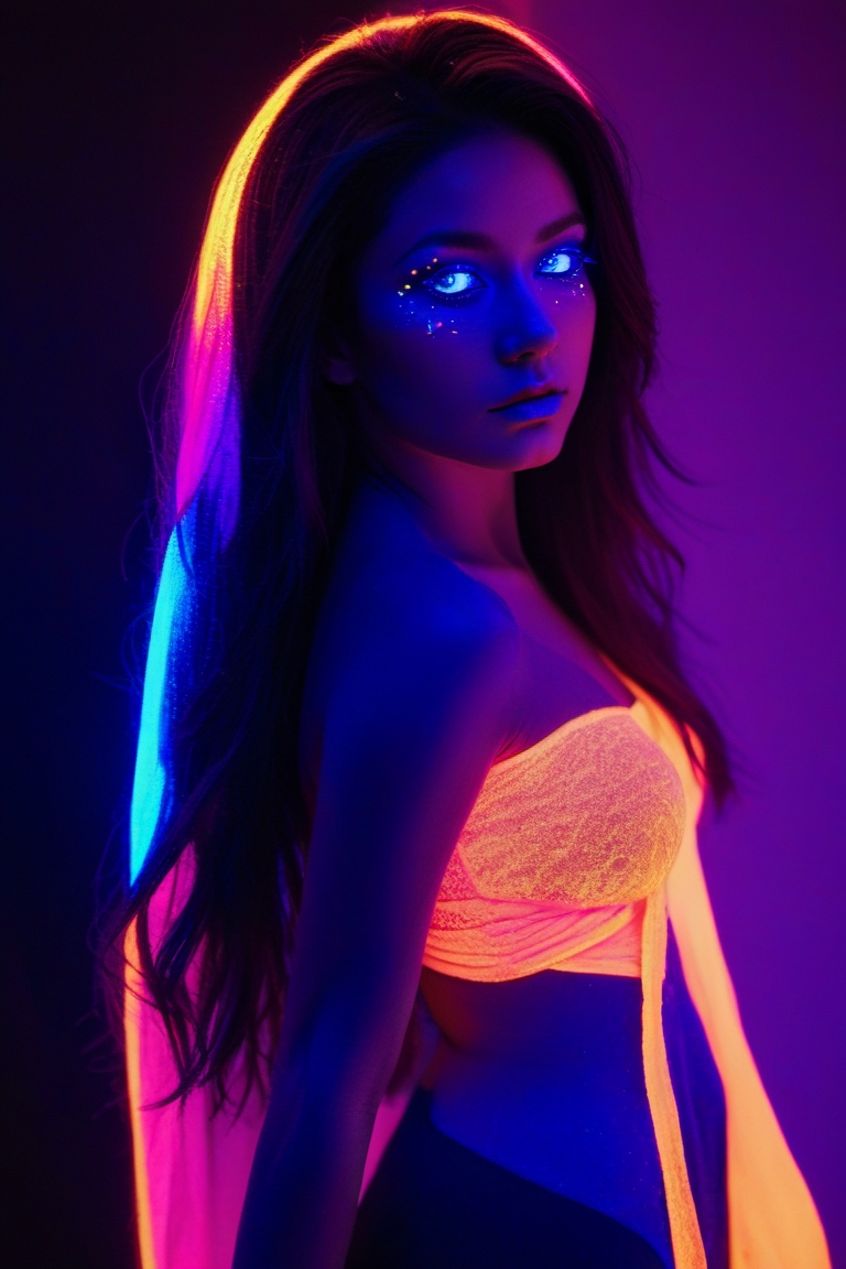 Blacklight Makeup — SDXL LoRA - v2