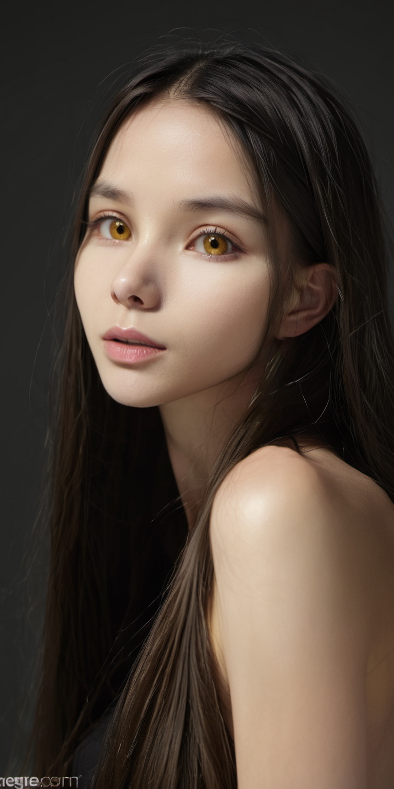 The Image Is Of A Girl With Golden Eyes Background, Beautiful