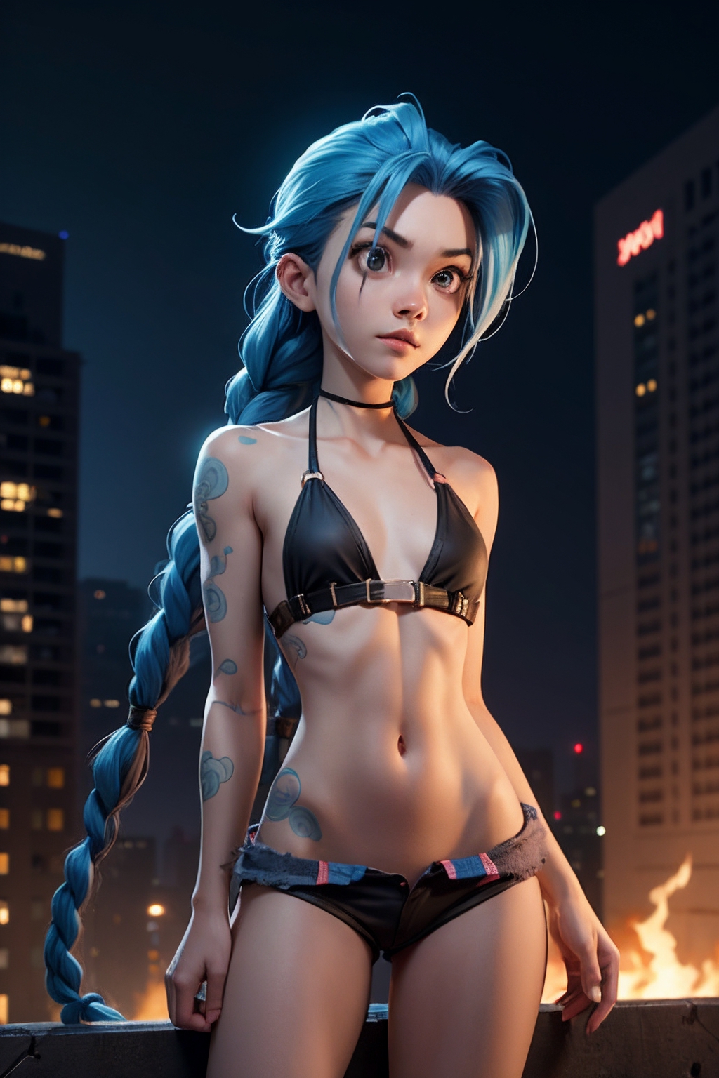 Jinx League of Legends Inspired Bikini Bottom 