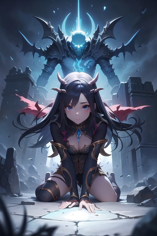 an attractive anime female necromancer mage | Stable Diffusion