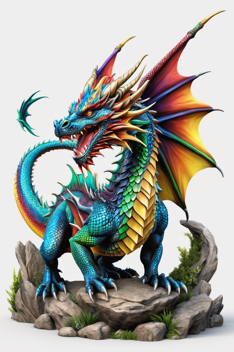 3D Dragon Graphic with Intense Realism · Creative Fabrica