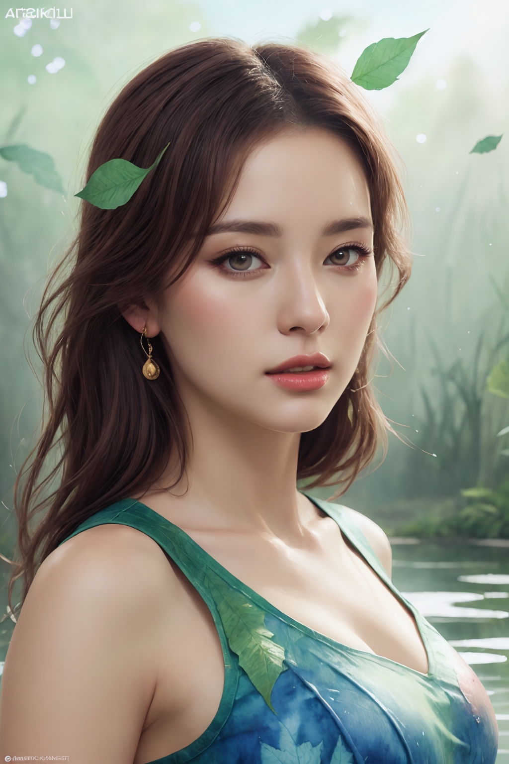 Illustration of beautiful girl ,beautiful full-body portrait of