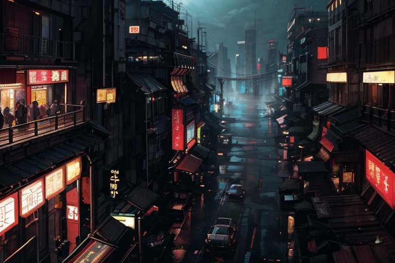 Cyberpunk Street Background