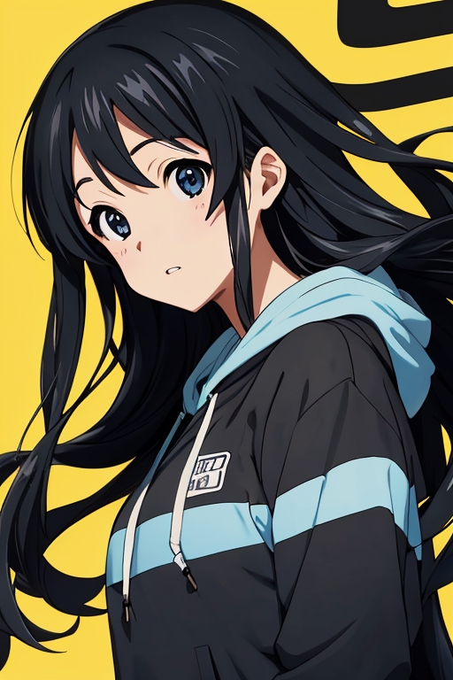 blue eyes, women, face, profile, Karui Ongaku, headphones, anime girls,  anime, blue, 2009 (Year), dark, K-ON!, Akiyama Mio