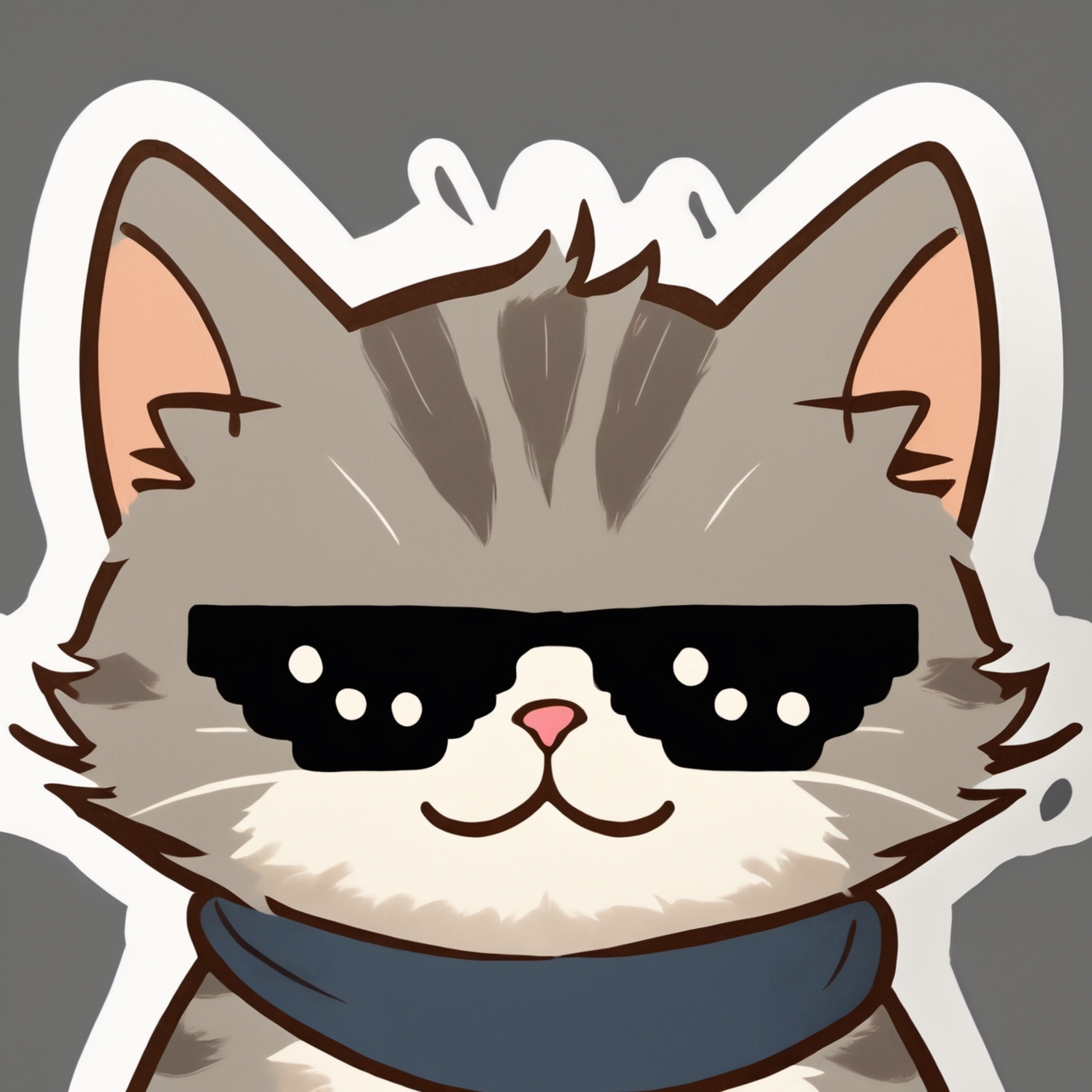 cute cat wearing coat Meditating | Sticker