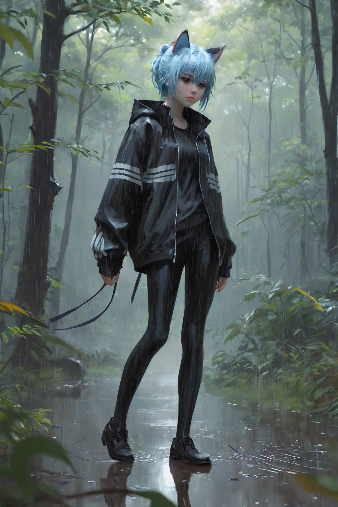 ArtStation - Blue haired anime girl