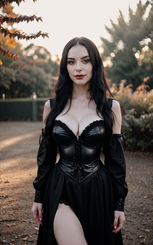 wearing black leather corset - Playground