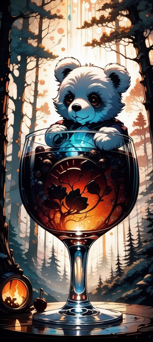 Double Exposure Bear Pint Glasses