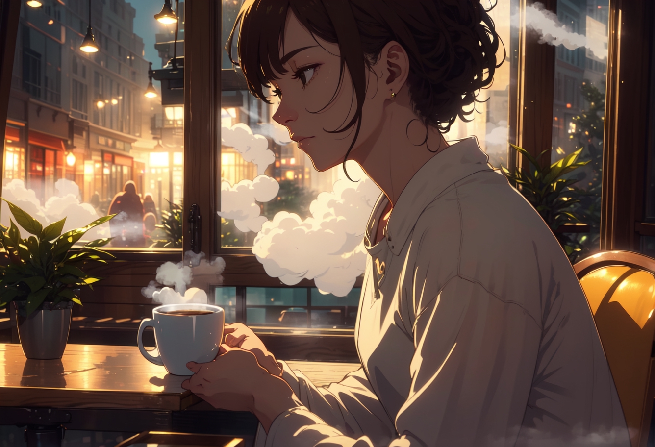 Anime / Manga Drinking Tea Coffee Hot Chocolate | 絵, 作品, マンガ
