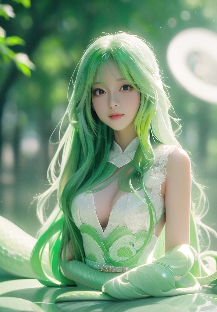 Pixar style super cute anthropomorphic white snake， Dai Han costume and  crystal crown, Standing, Attractive big eyes, a cute tail, Standing -  SeaArt AI