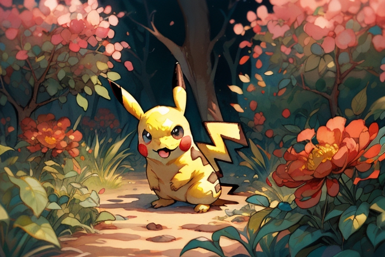 colorful pokemon pikachu-Artwork by @ tuman_69