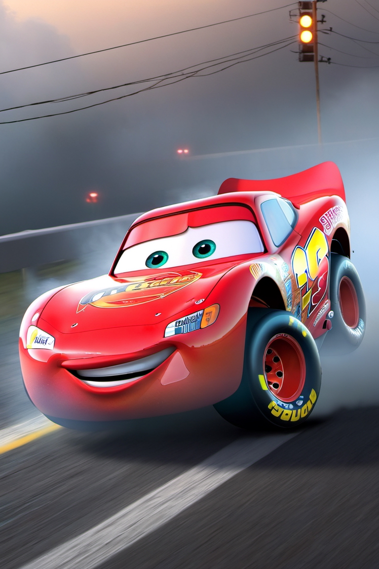 Disney Pixar Cars Lightning McQueen Paint Drifting Digital Art by Rishio  Lowri - Pixels