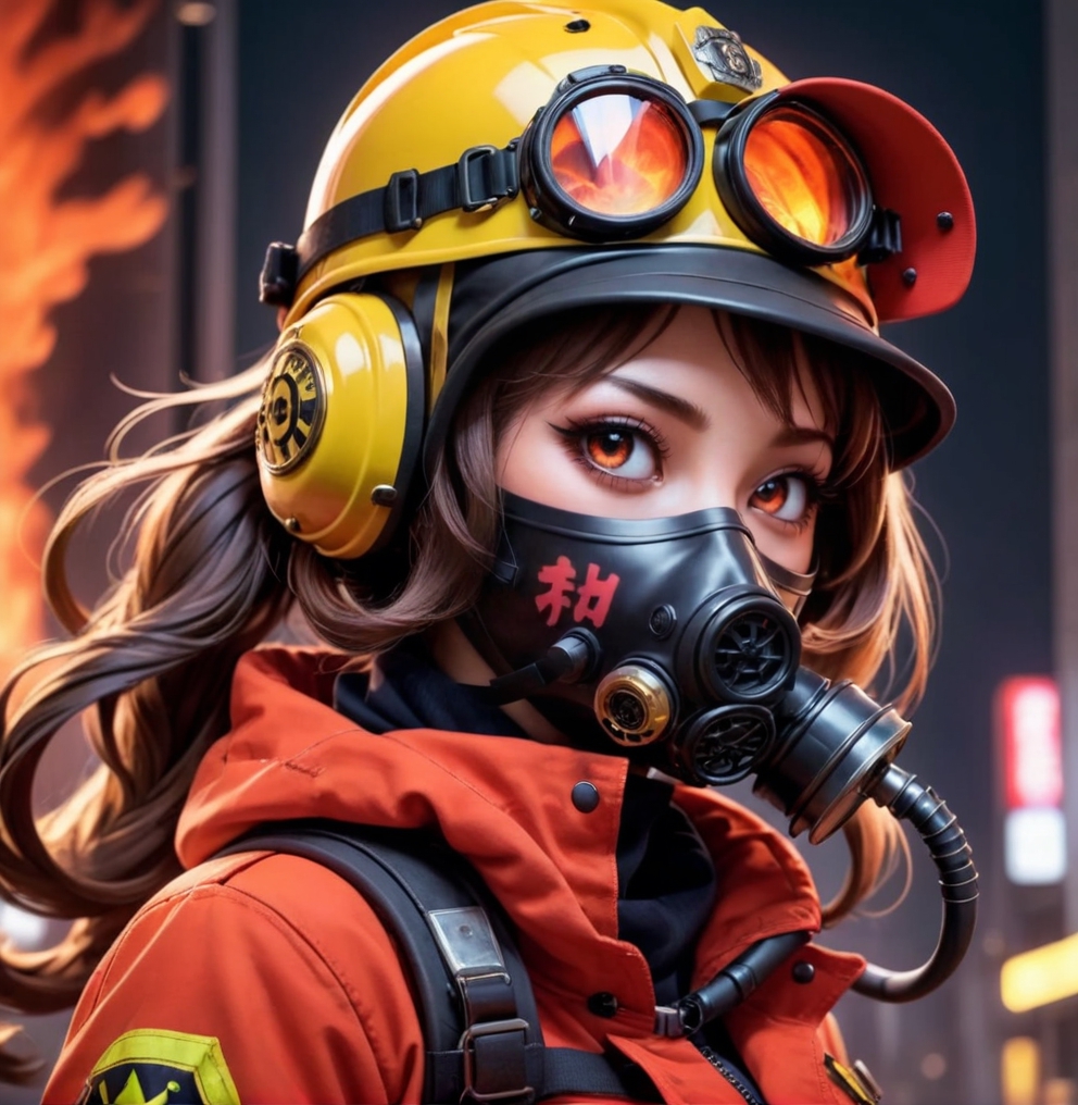 Anime Girl Toxic Gas Mask Sci-Fi 4K Wallpaper #6.2620