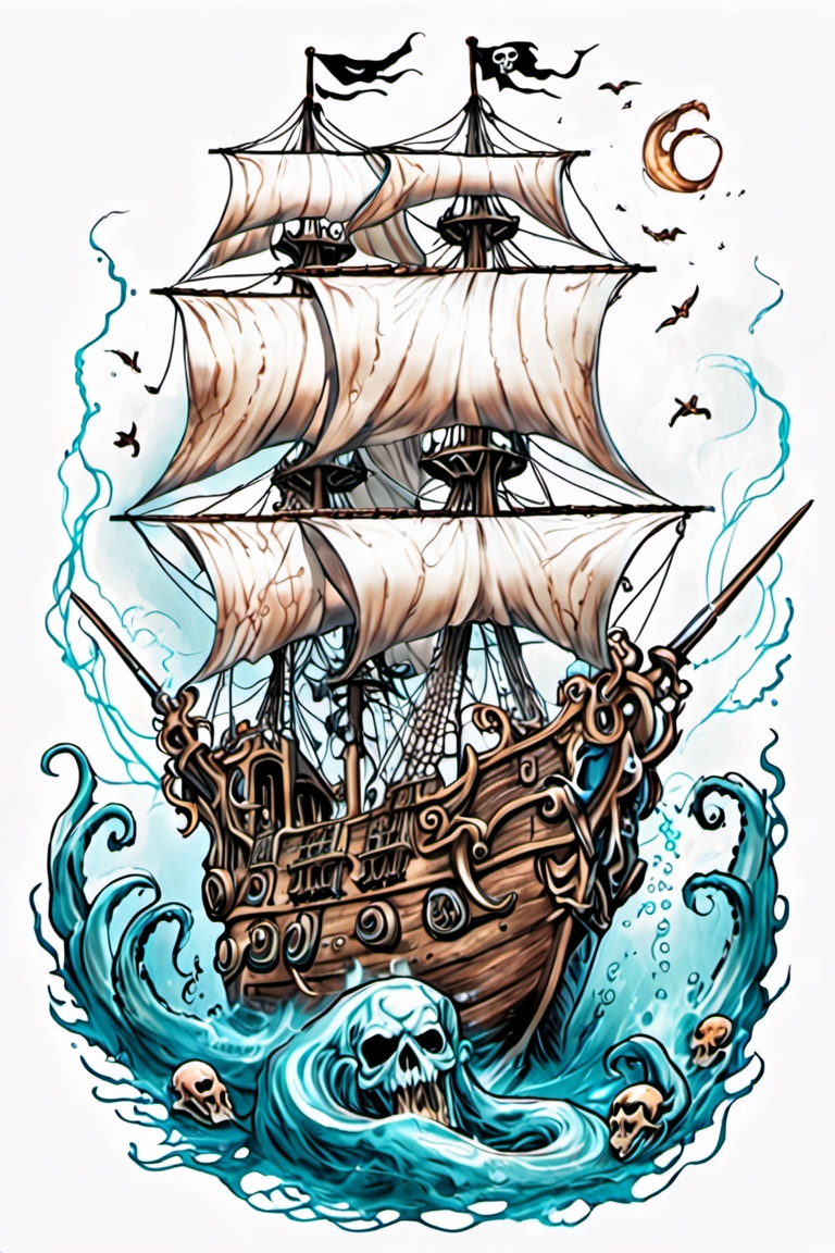 Pirate ship | line illustration :: Behance