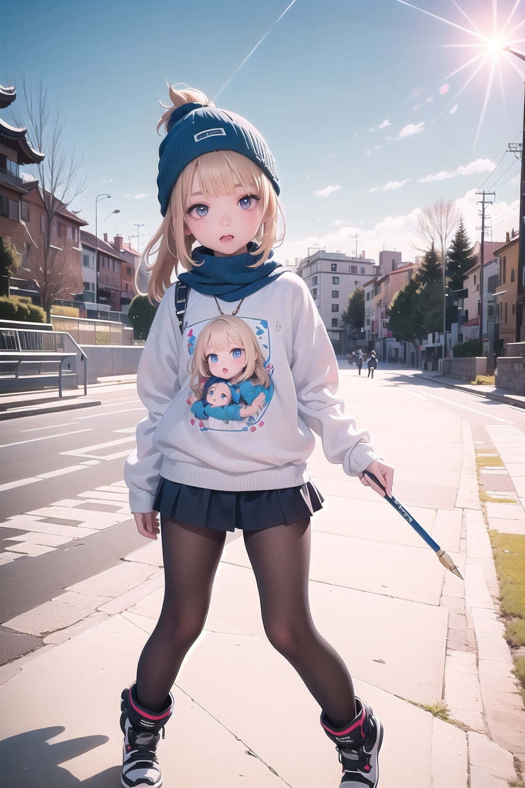 Anime girl with sale big hoodie