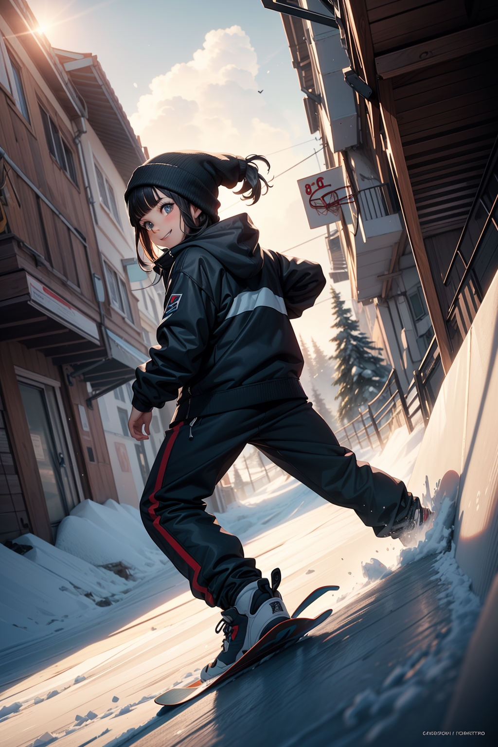 Snowboard ESP FreeRide 130 Anime Graphic Board Red Black | eBay