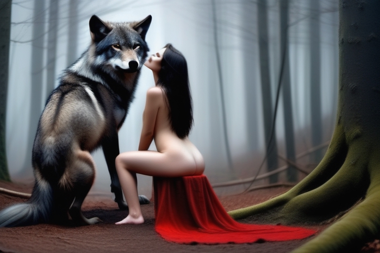 Naked girl discount with wolf