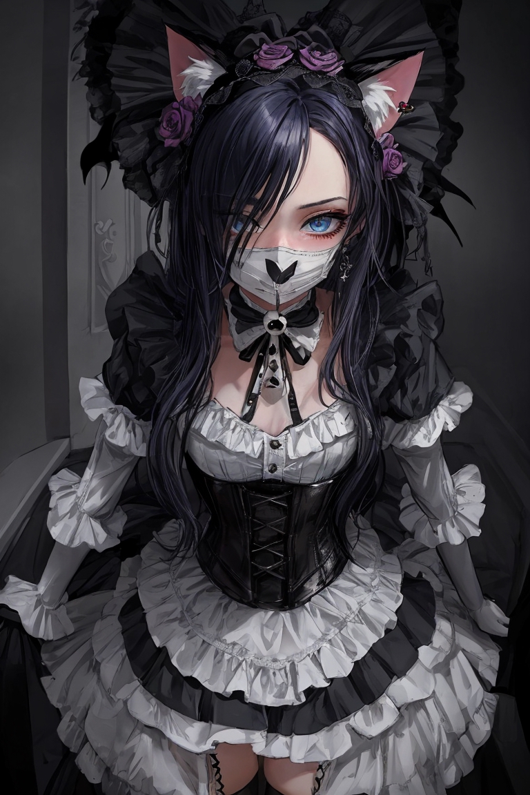 Premium Photo | Gothic anime girl with white hair and red eyes